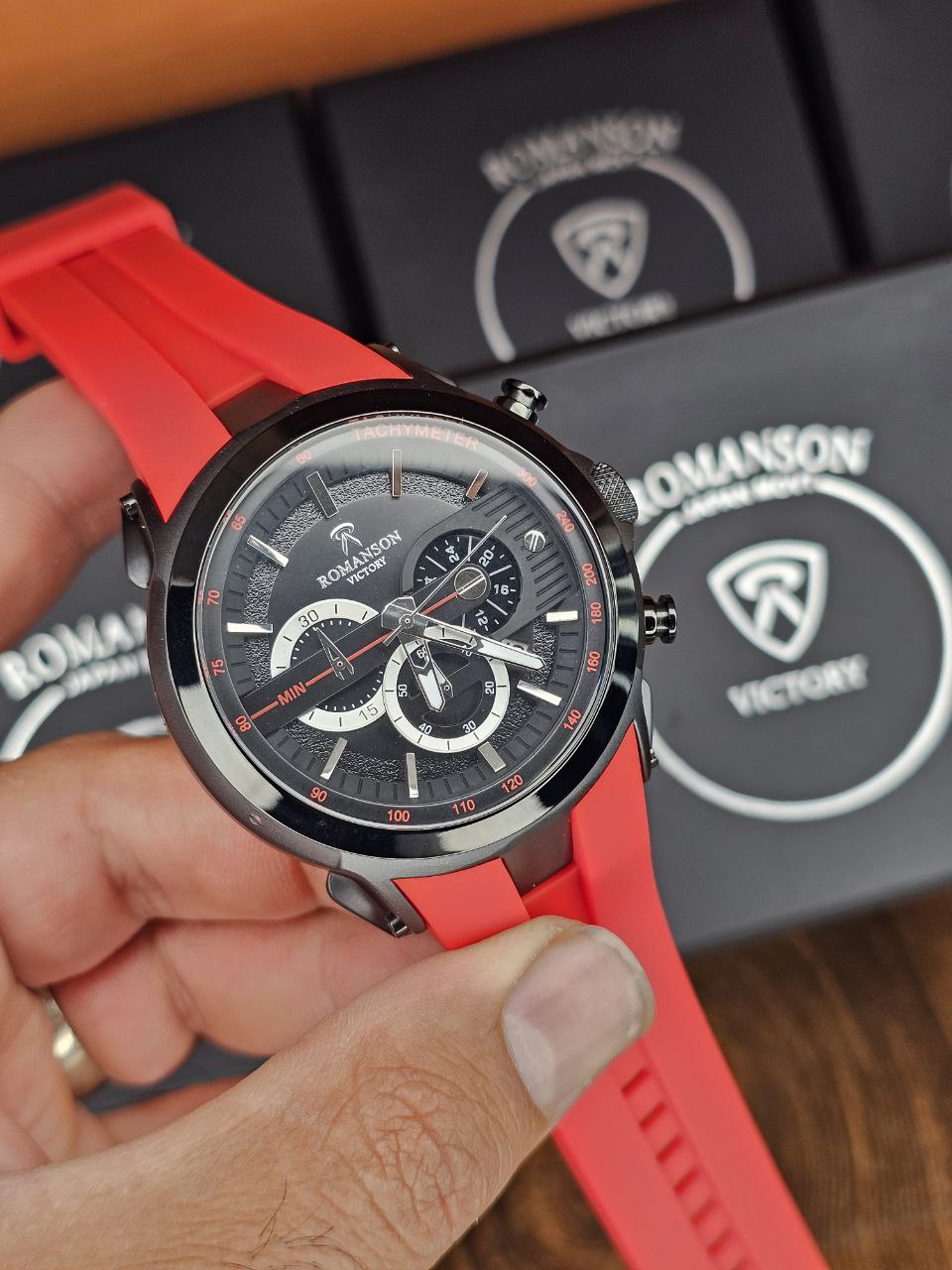 ساعت مچی رومانسون مردانه کرنوگراف بند رابر