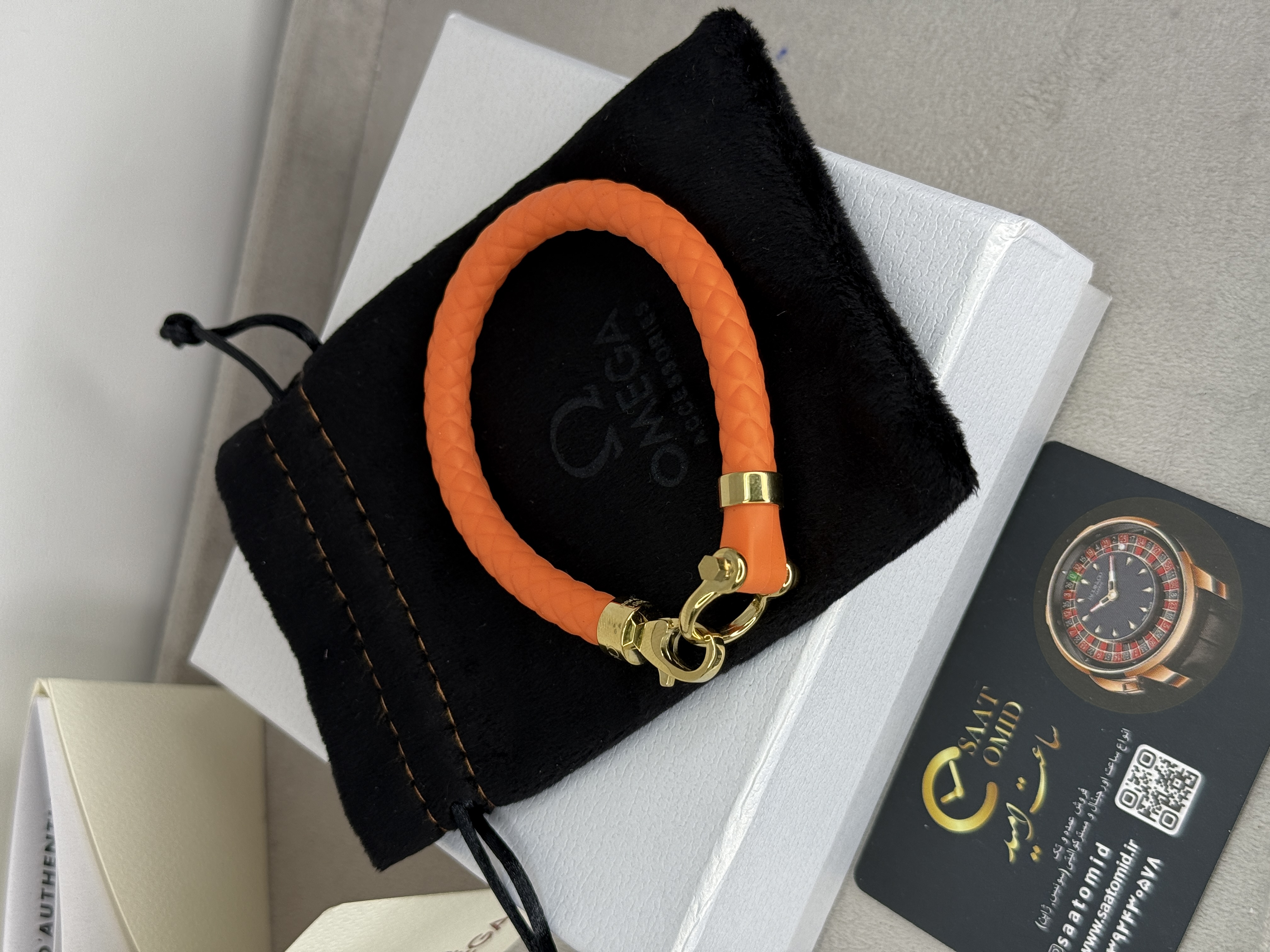 دستبند امگا رابر مستر کوالیتی نارنجی